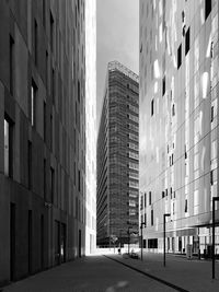 Low angle view of modern buildings against sky