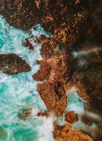 Rock formation in sea