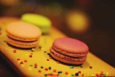 Close-up of cupcakes on table