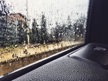 Road seen through car window