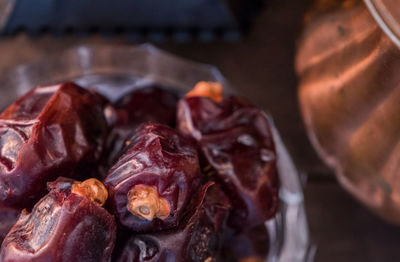 Close-up of meat on table