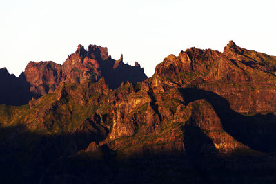 Scenic view of mountains against clear sky