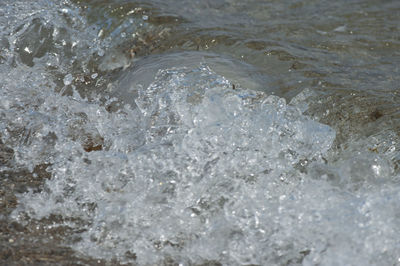 High angle view of bubbles over sea