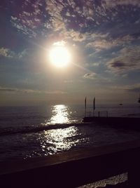 Scenic view of sea against sky at sunset