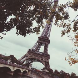Low angle view of eiffel tower
