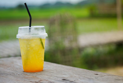 Close-up of drink on table