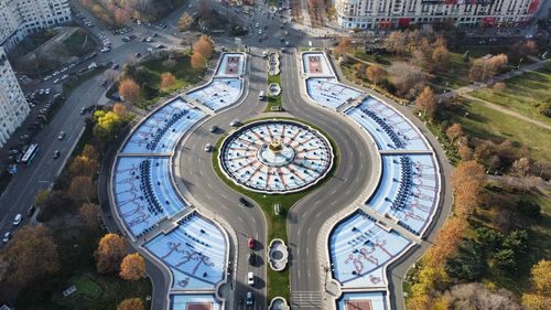 High angle view of clock tower