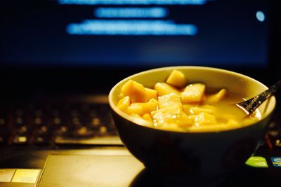 Close-up of juice in bowl