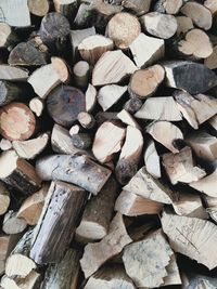 Full frame shot of firewood