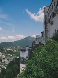 High angle view of townscape against sky