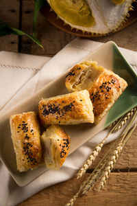 Close-up of bread in plate