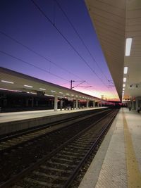 Railroad station platform against sky