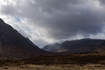 View of mountain against cloudy sky