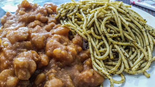 Close-up of meal served in plate