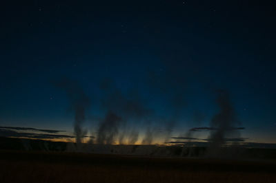 Scenic view of landscape at night