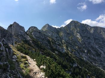 Scenic view of rocky mountains against sky