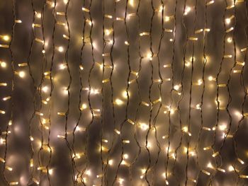 Full frame shot of illuminated string lights