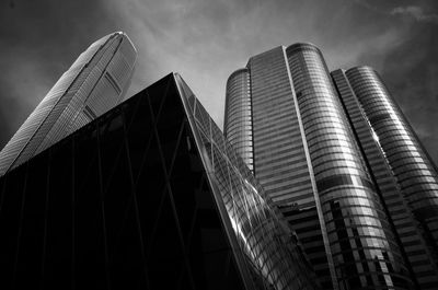 Low angle view of skyscrapers against sky