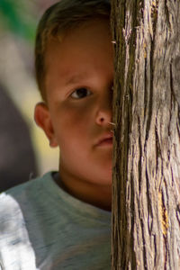 Close-up portrait of cute boy
