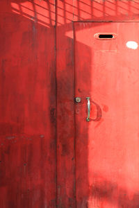 Full frame shot of red door