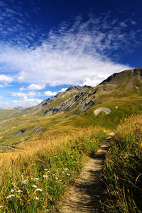 Scenic view of mountains against sky