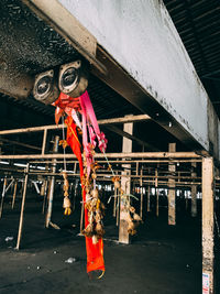 Full length of man standing on metal of building