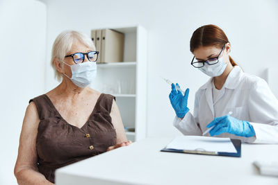 Woman wearing mask