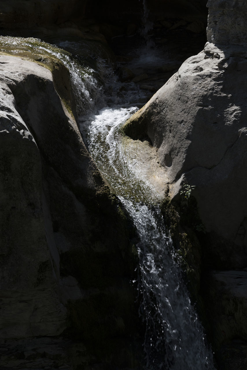 SCENIC VIEW OF WATERFALL IN ROCK