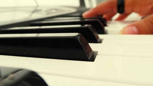 Close-up of piano keys