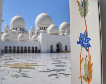 View of temple against blue sky