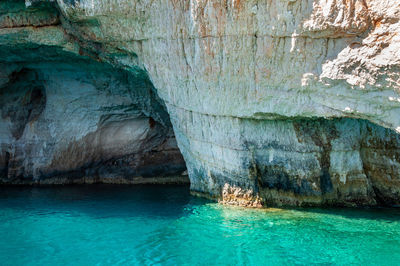 Rock formation in sea