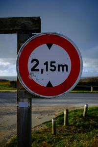 Close-up of road sign