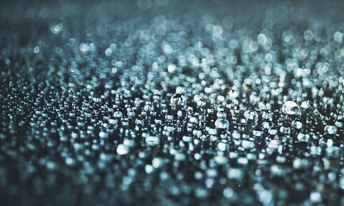 Full frame shot of raindrops on glass