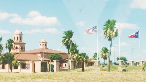 Building against cloudy sky