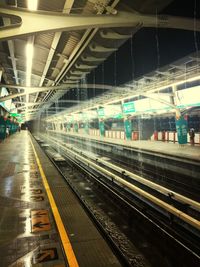 Train on railroad station platform