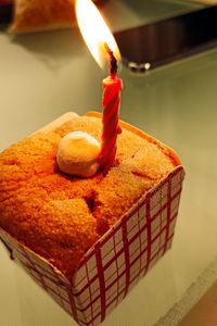 Close-up of cake on table