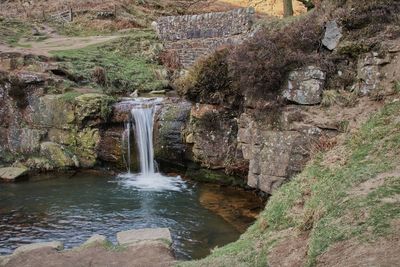 Scenic view of waterfall