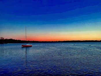 Scenic view of sea at sunset