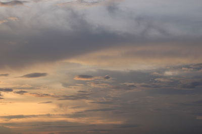 Low angle view of clouds in sky during sunset