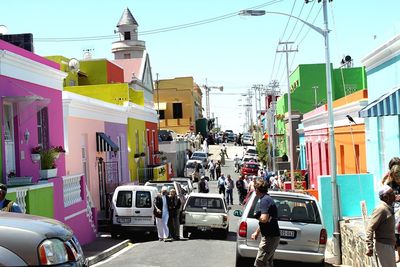 Cars on street in city