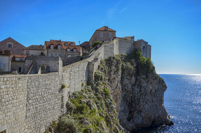 View of fort against blue sky