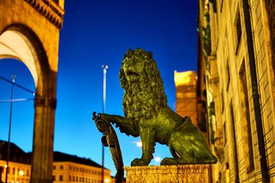 Low angle view of a statue of building