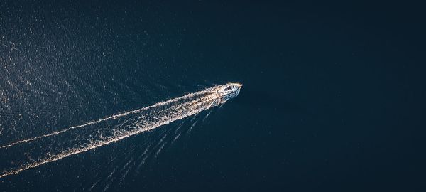 High angle view of sea against sky