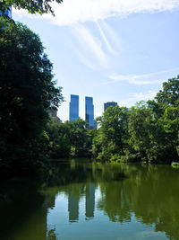 Reflection of buildings in river