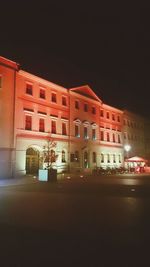 Illuminated buildings at night