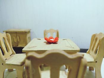 Close-up of red wine on table