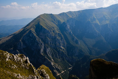 Panoramic view of mountains against sky