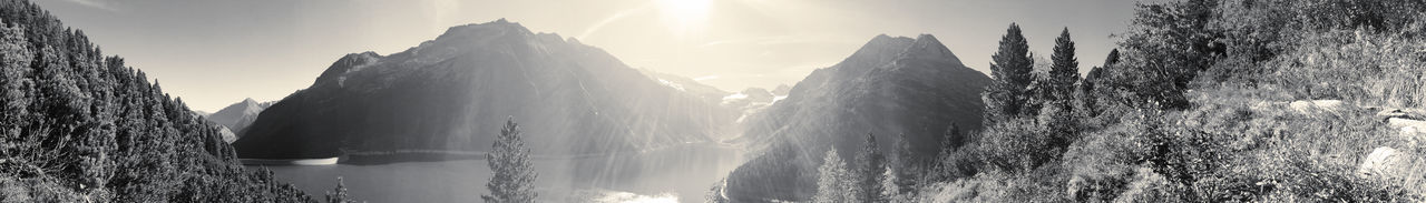 Panoramic view of mountains against sky