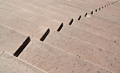 Full frame shot of empty steps during sunny day