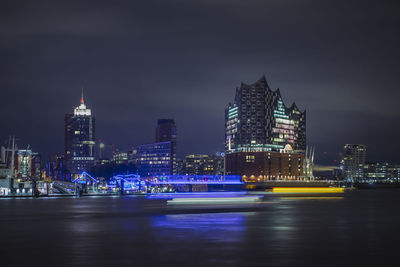 Illuminated city at night